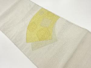 砂子綴れ地紙に色紙模様織出し袋帯